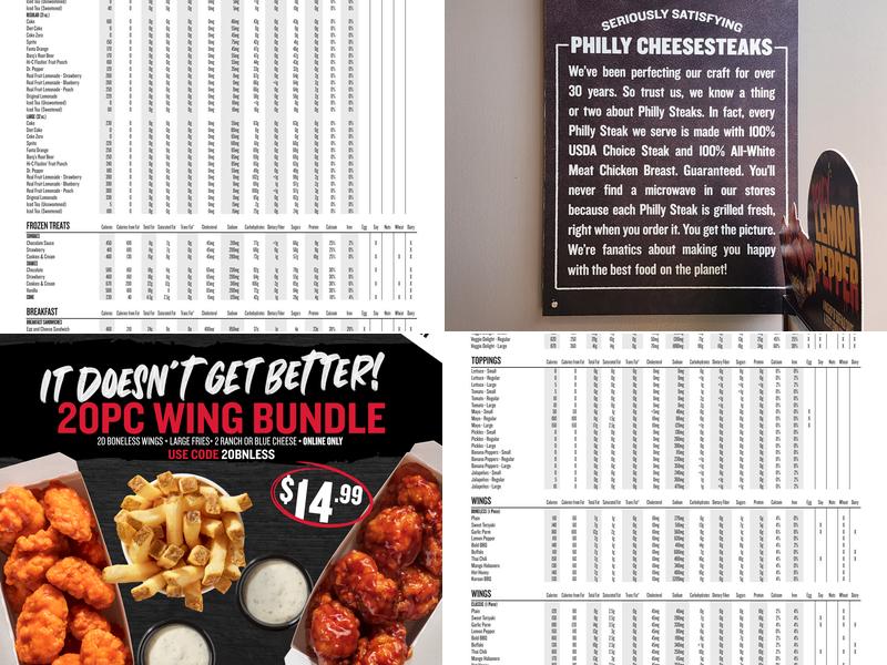 Charleys Cheesesteaks Menu