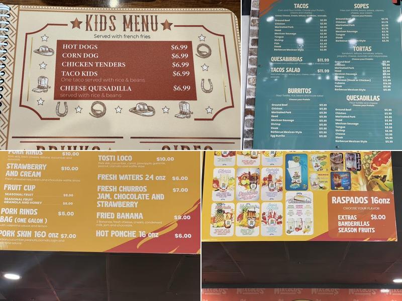 Mixtacos Menu