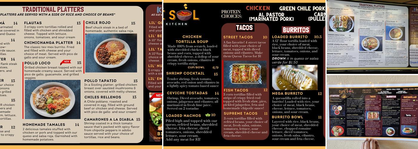 Café Sol - Latin Kitchen Menu