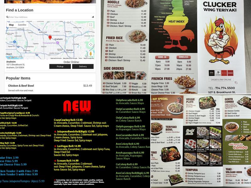 Clucker Wing Teriyaki Menu