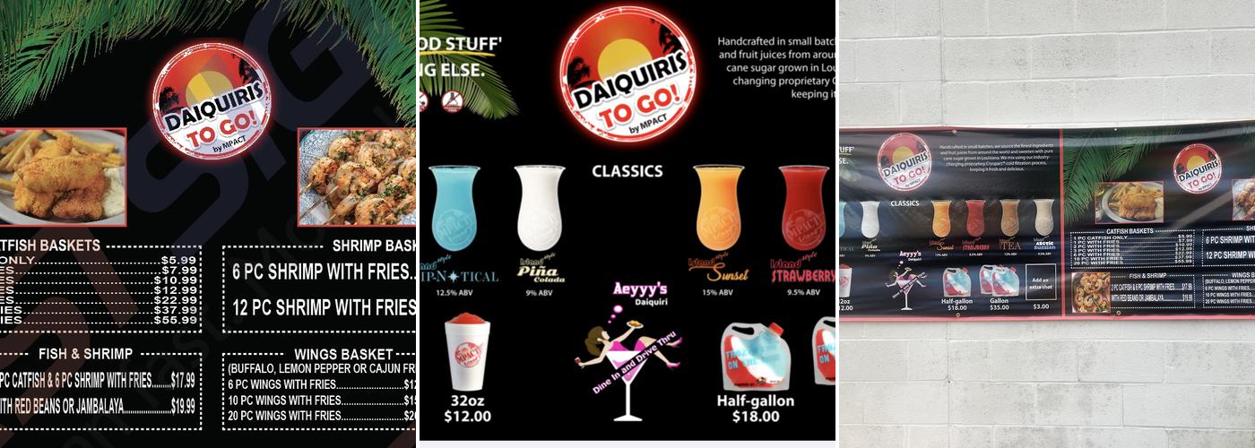 Aeyyy’s Daiquiris Menu