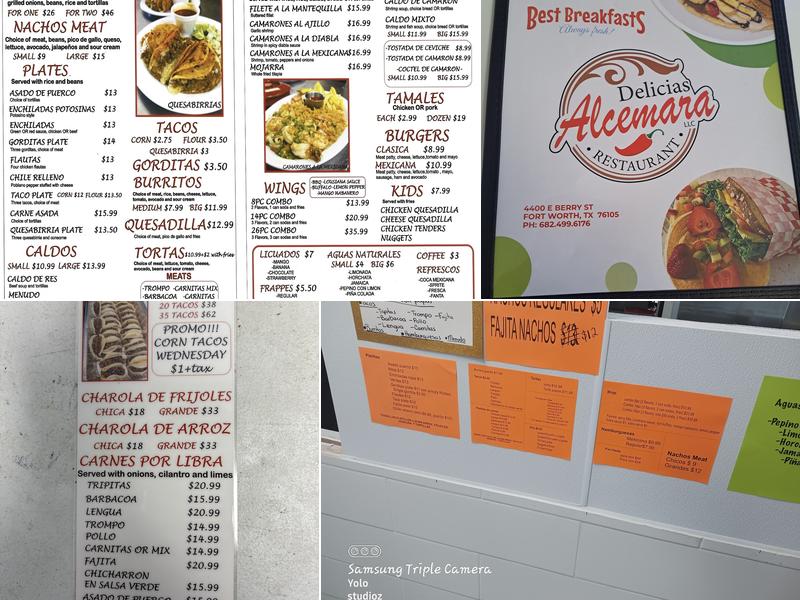 Delicias Alcemara Restaurant Menu