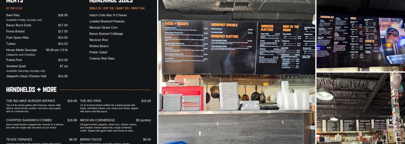 Hurtado Barbecue Fort Worth Menu