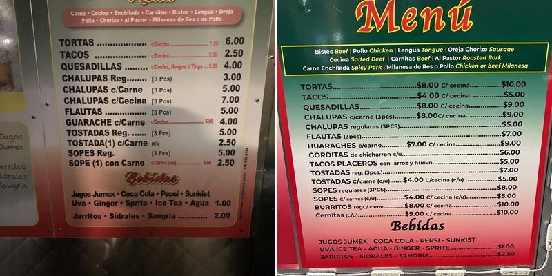 Tacos mi Mexico Lindo Menu