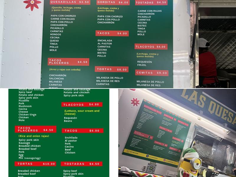 Las Quesadillas Menu