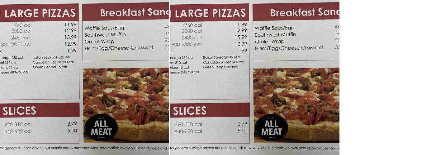 Piccadilly Curcus Pizza Menu