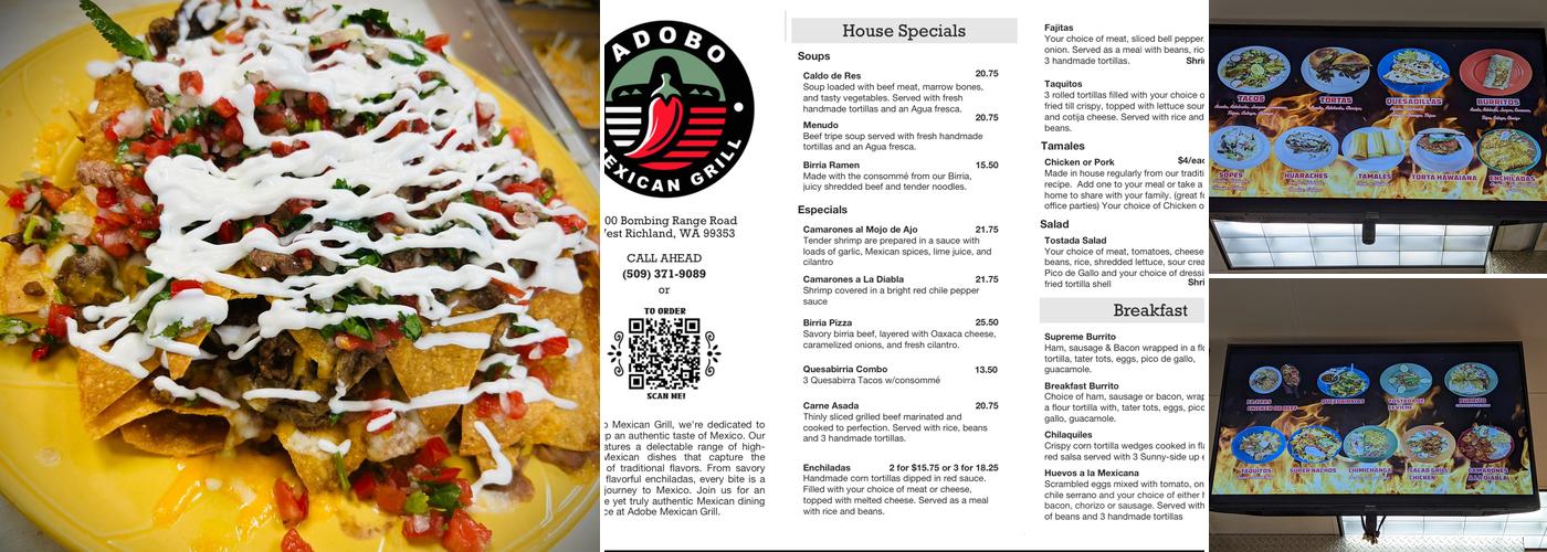 Adobo Mexican Grill Menu