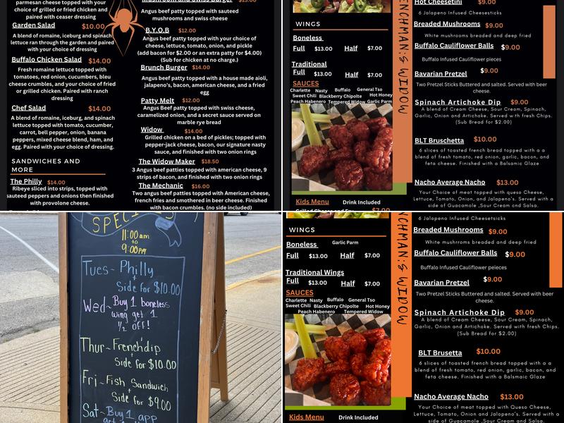 The Frenchman's Widow Menu