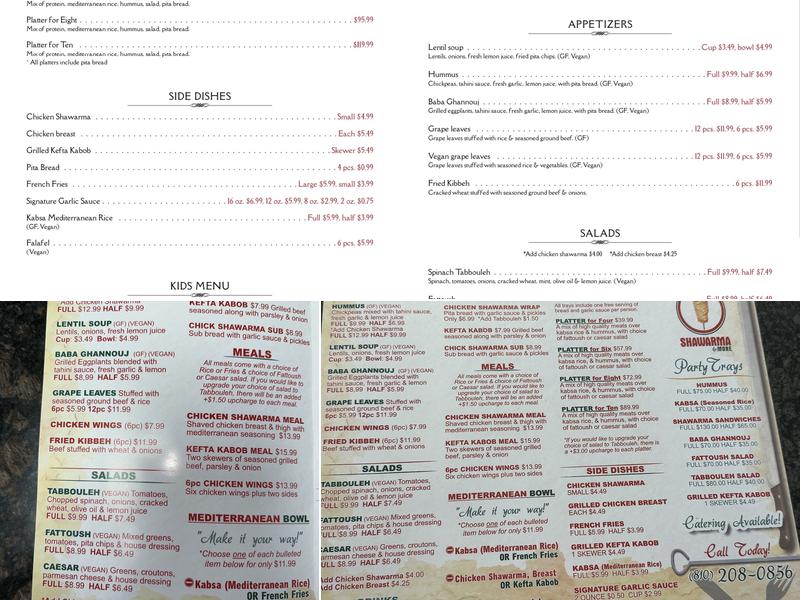 Shawarma & More Restaurant Menu