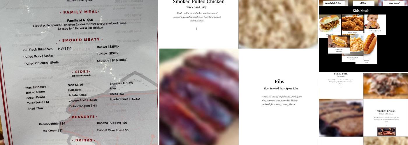 When Pigs Fly BBQ Menu