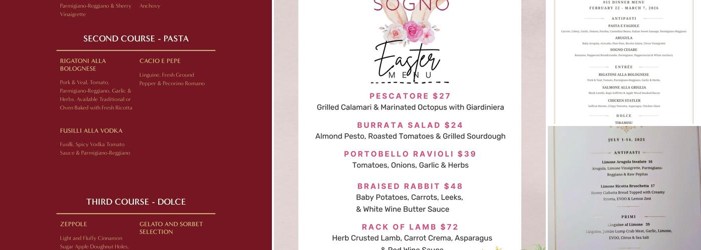 Sogno Menu