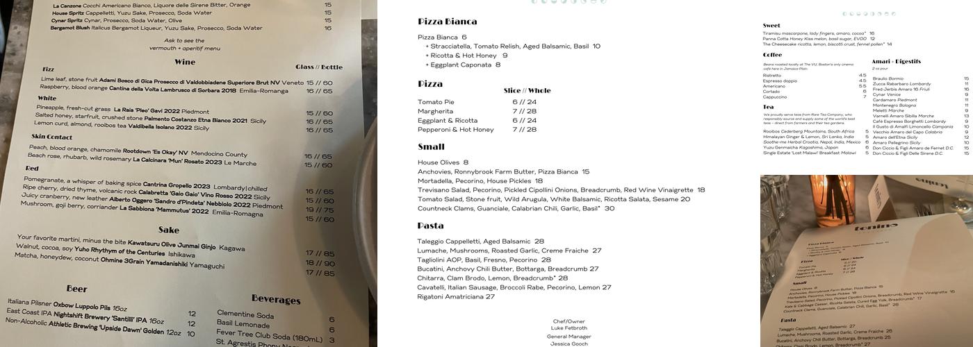 Tonino Menu