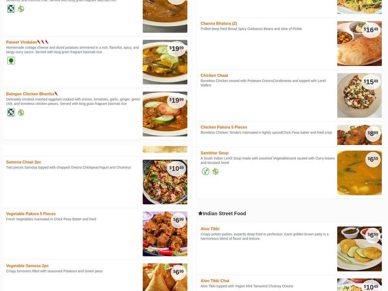 Jo's Authentic Indian Menu