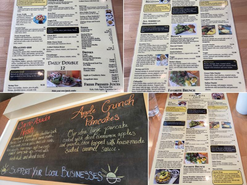 First Bite Cafe Menu