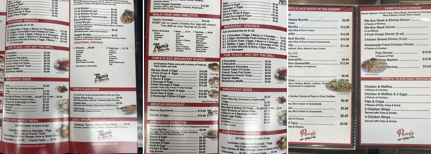 Perry’s Place Menu