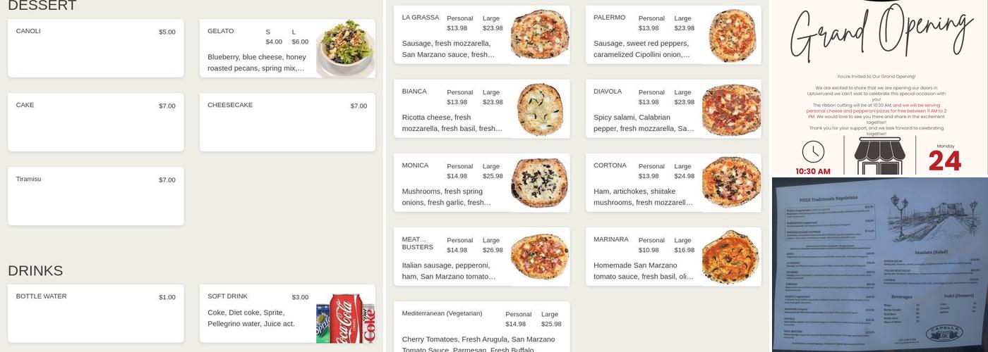 Capella Pizzeria Inverness Menu