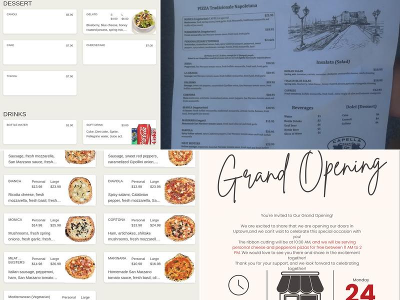 Capella Pizzeria Inverness Menu