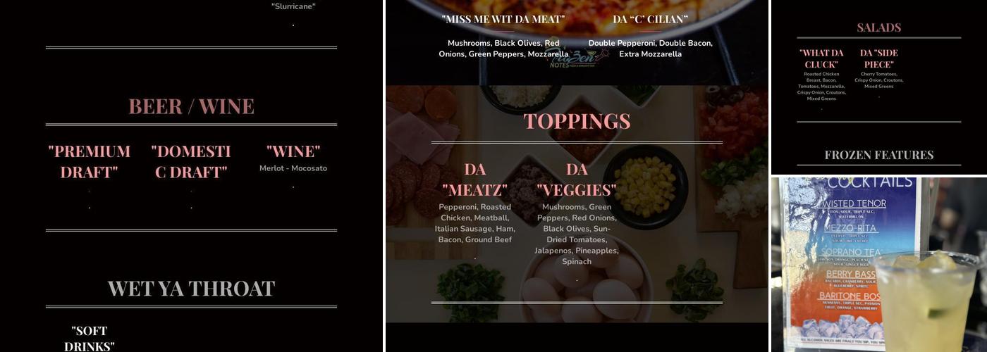 Frozen Notes Pizza & Karaoke Bar Menu