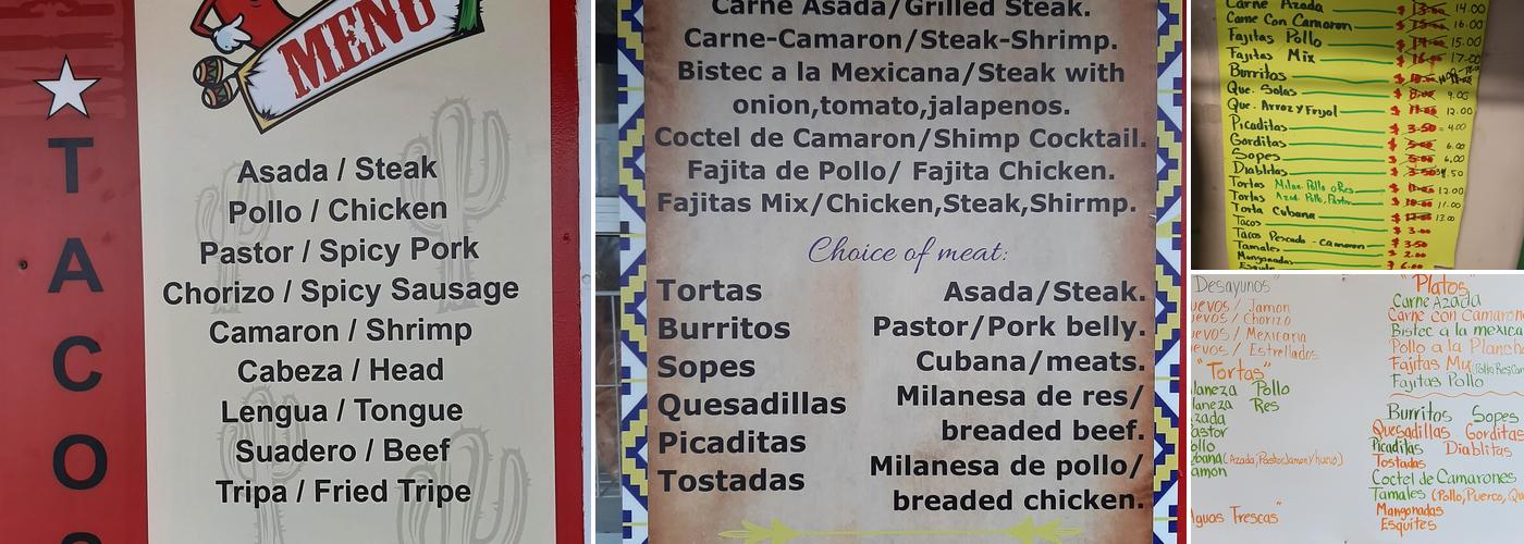Taqueria la Estrella Menu