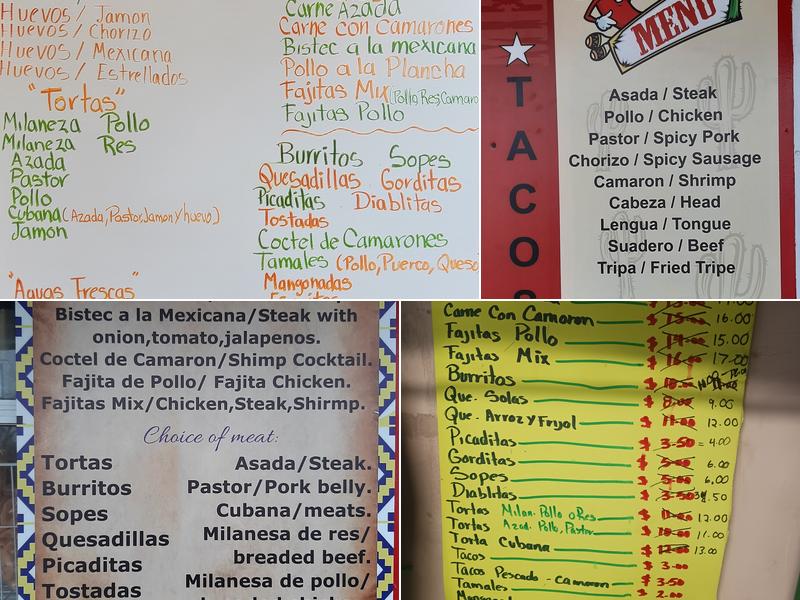 Taqueria la Estrella Menu