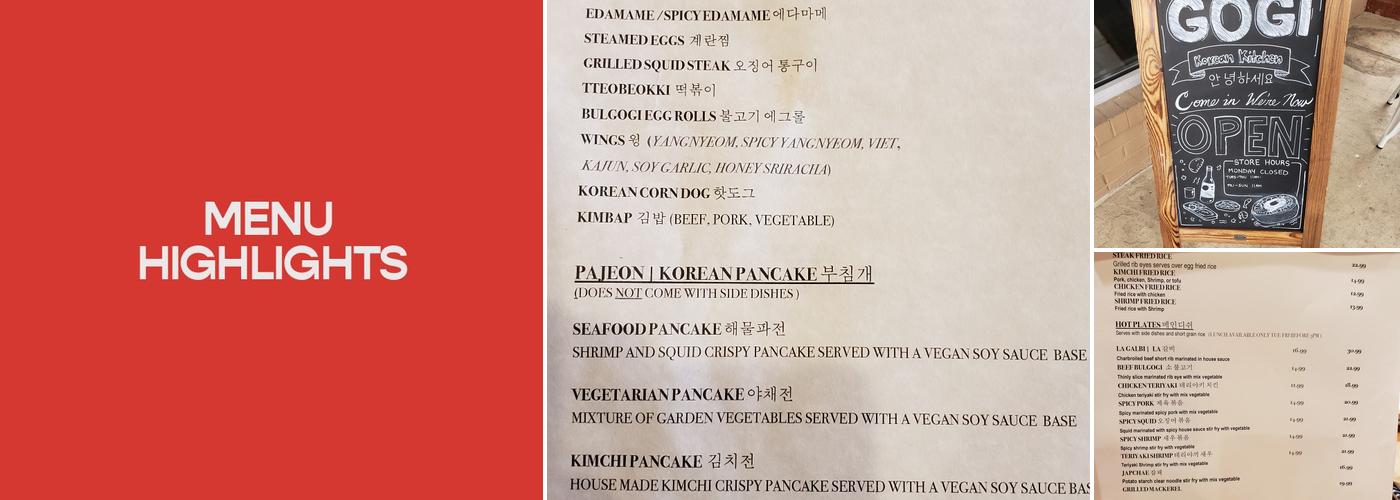 Gogi Korean Kitchen Menu