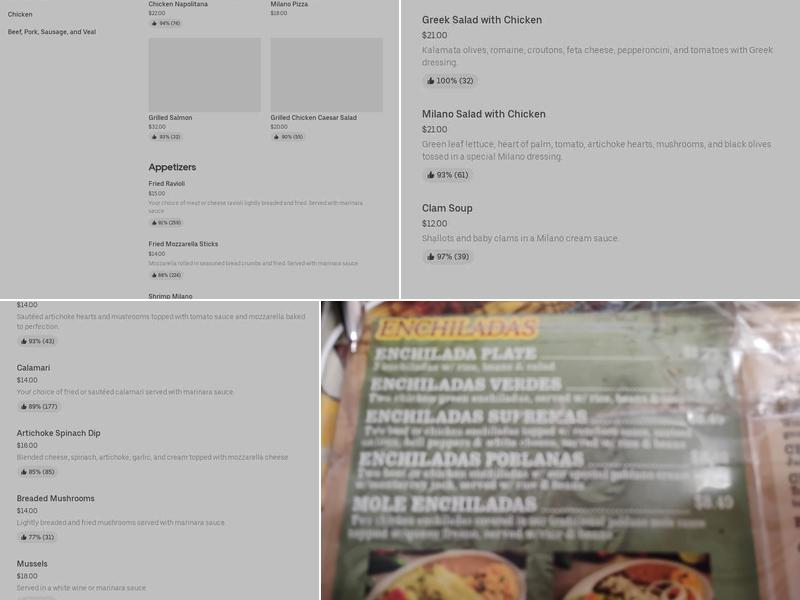 Tex-Mex Restaurant Menu