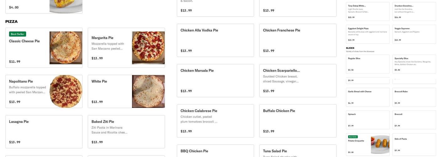 Casaletto Pizzeria Menu