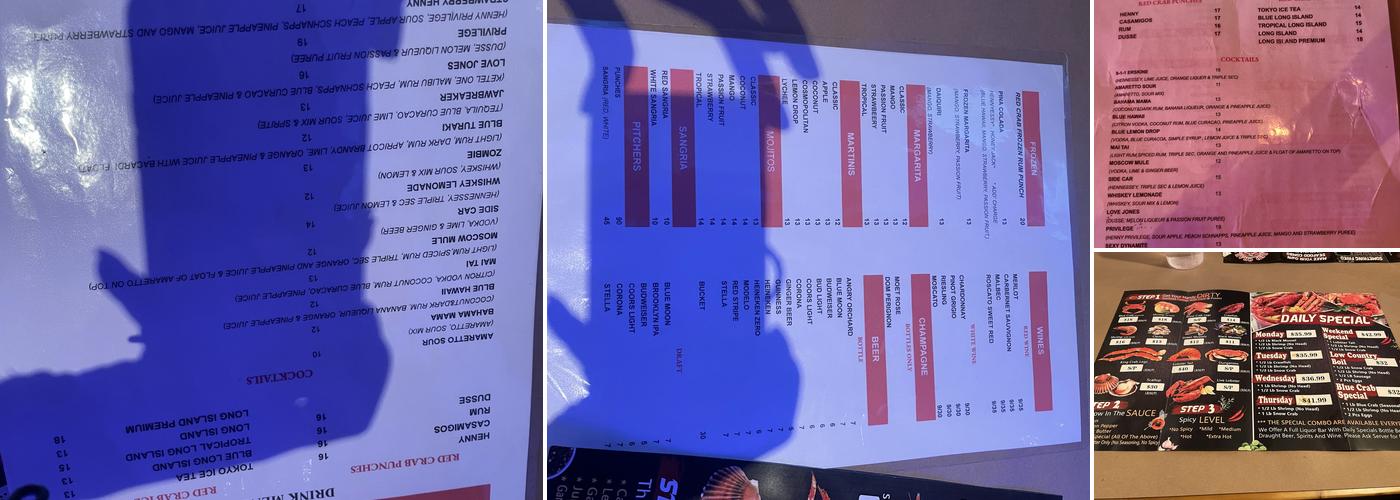 Red Crab Juicy Seafood Menu