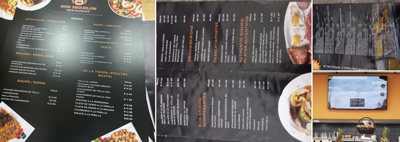 Don Manuel 2 Menu