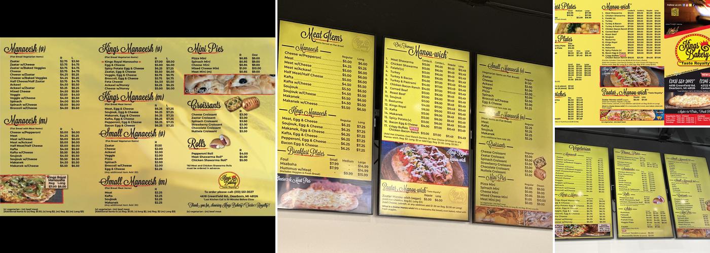 King’s Bakery Canton Menu