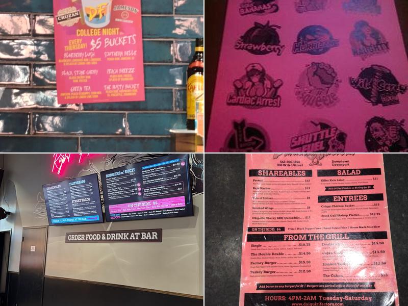 Daiquiri Factory Menu