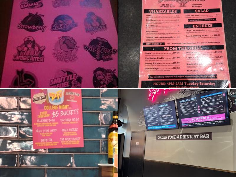 Daiquiri Factory Menu