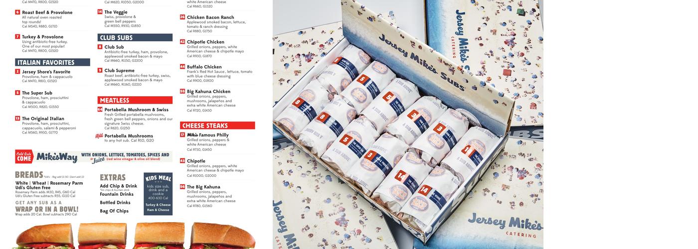 Jersey Mike's Subs Menu