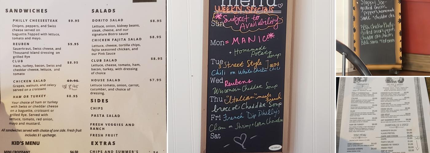 The Square Bistro Menu