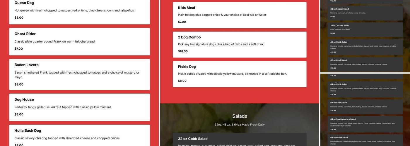 Lettuce Be Frank Menu