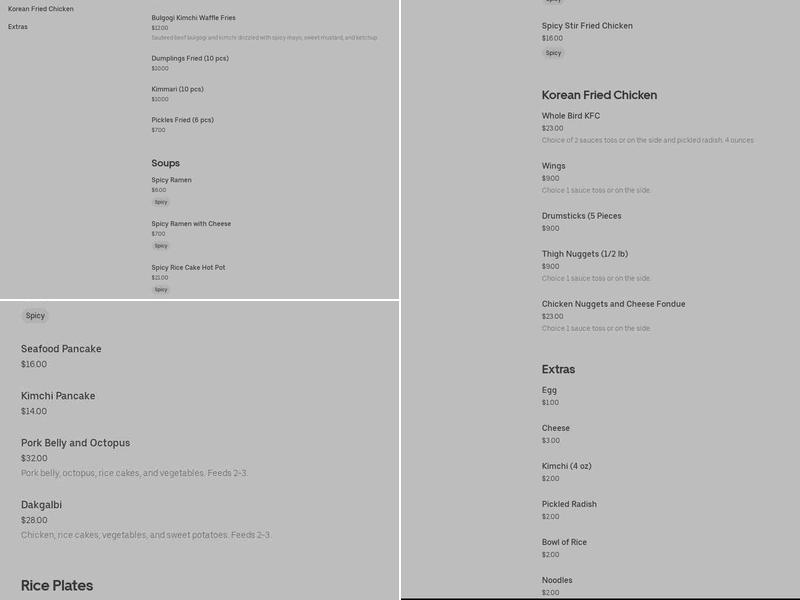 Adalias Kitchen Menu