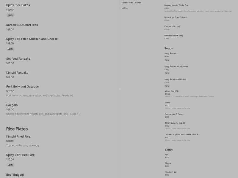 Adalias Kitchen Menu