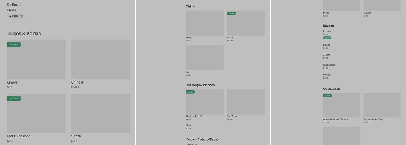 El Punto del Chimi Menu
