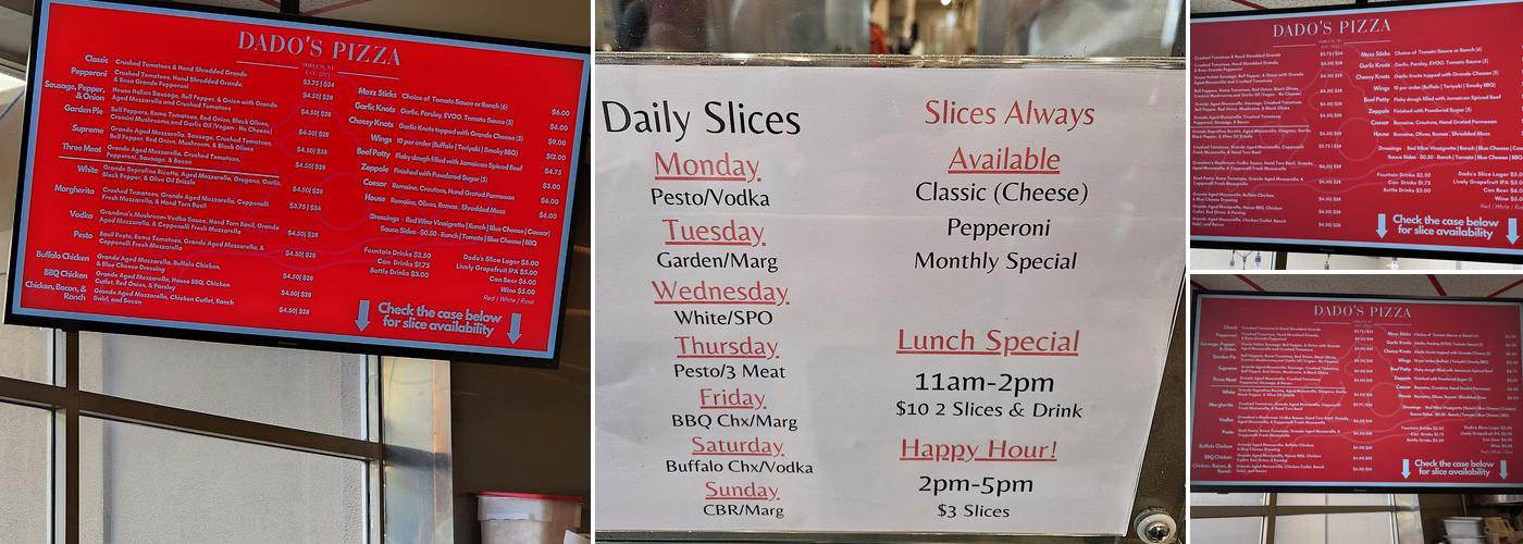 Dado's Pizza OKC Menu