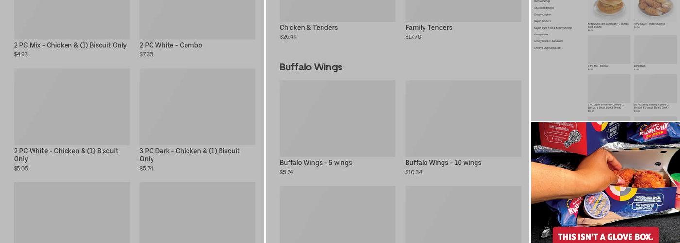 Krispy Krunchy Chicken Menu