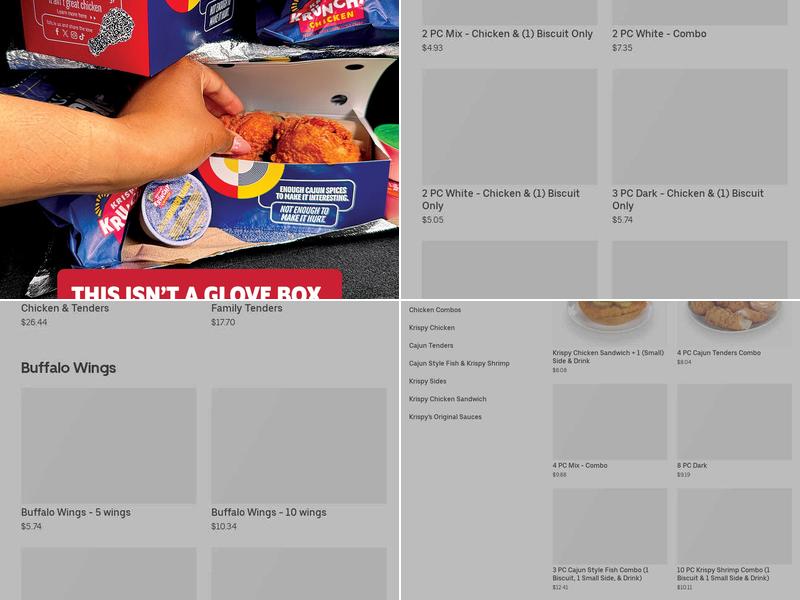 Krispy Krunchy Chicken Menu