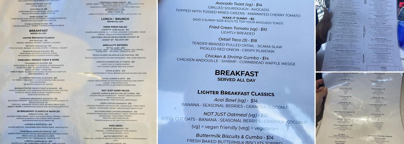 Just Brunch Menu