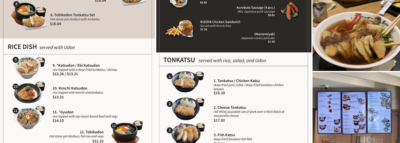 Kisoya Menu