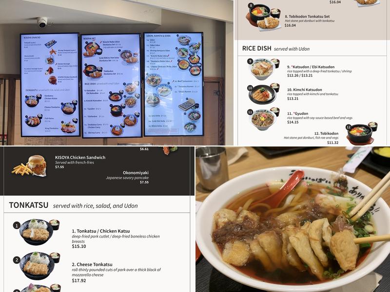 Kisoya Menu