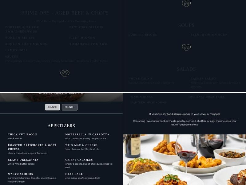 One Rare Italian Steakhouse Menu