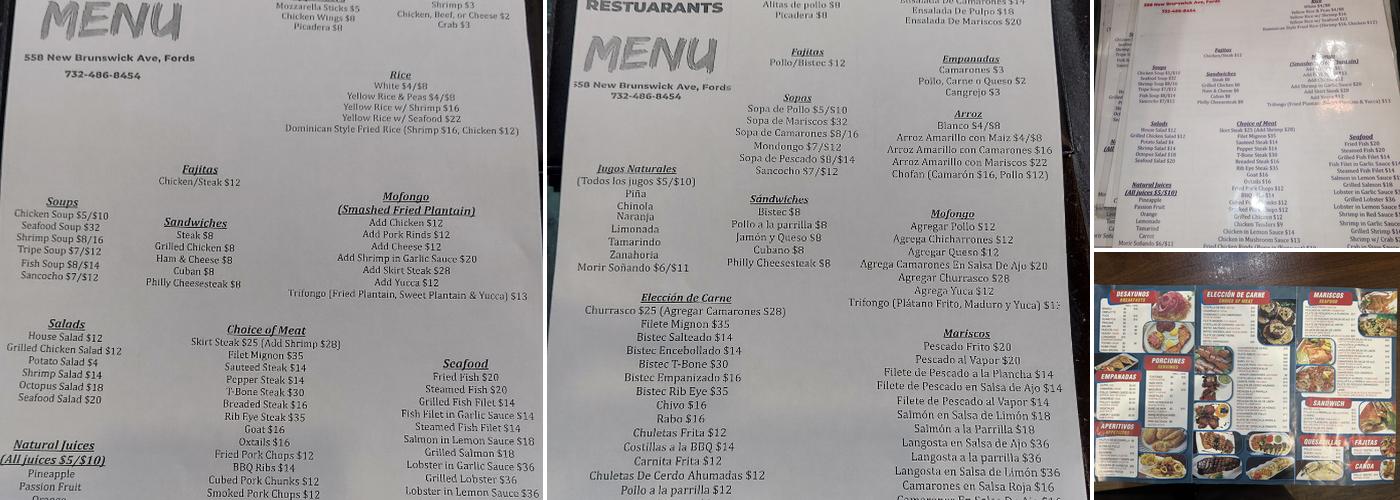 EL Viejo Fred Restaurant Menu