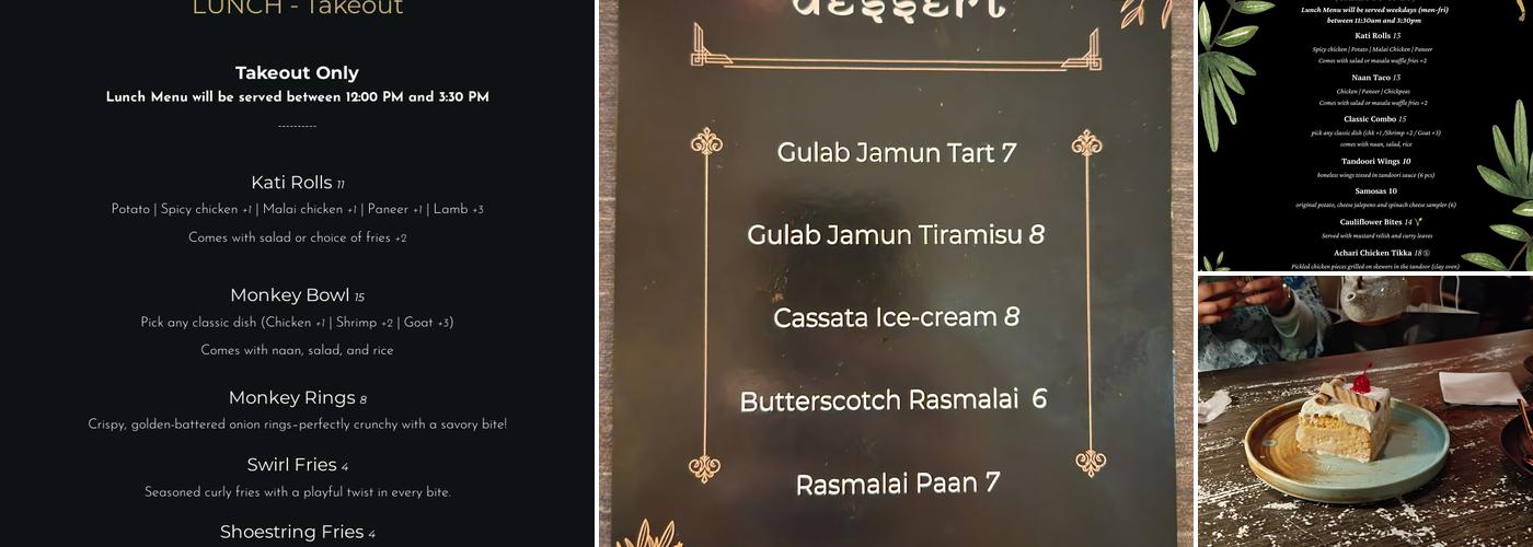 Four Monkeys Indian Bistro Menu