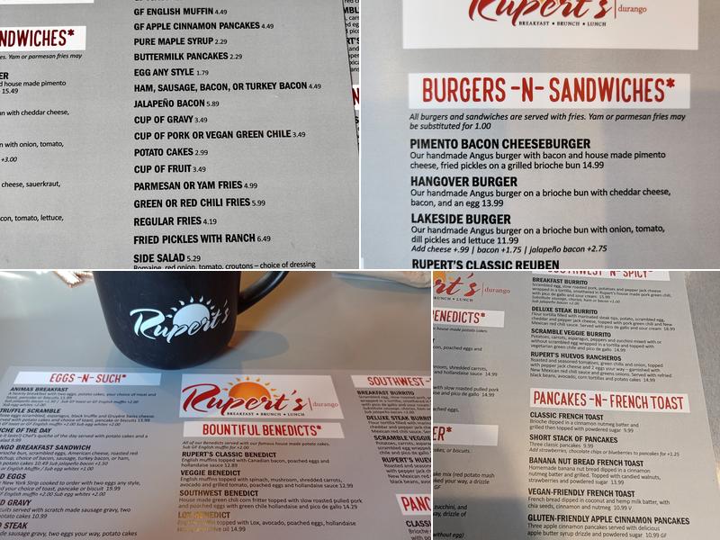Rupert's Durango Menu