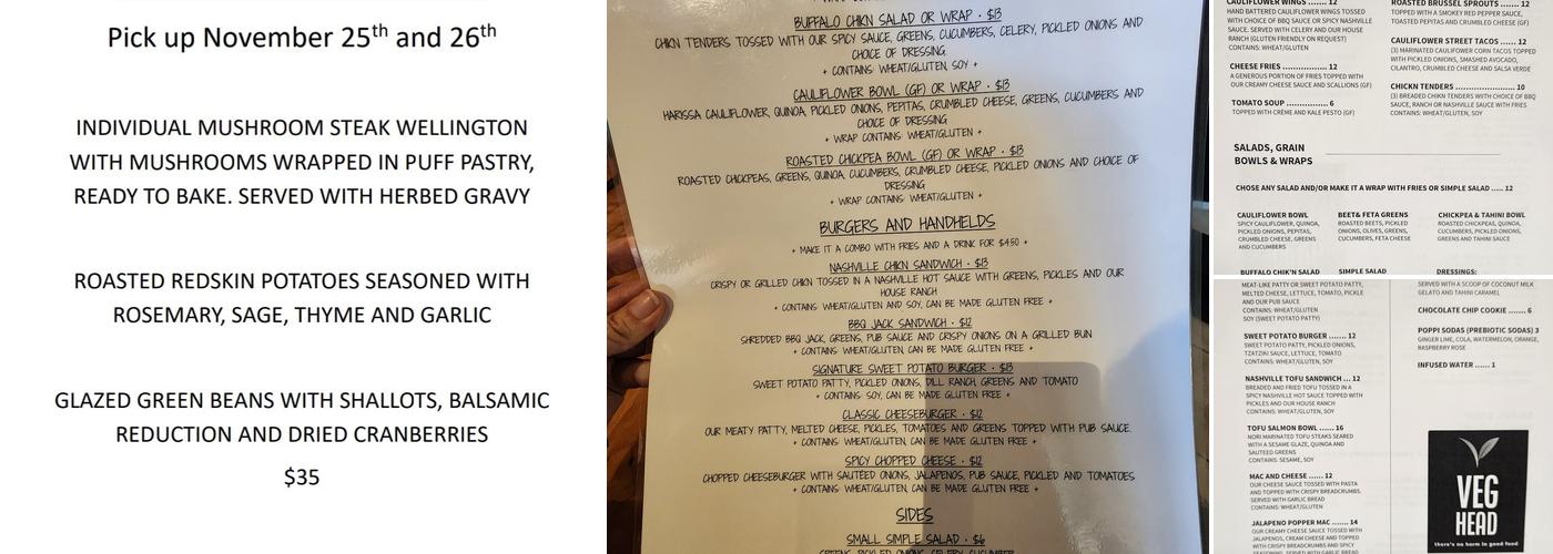Veg Head Menu