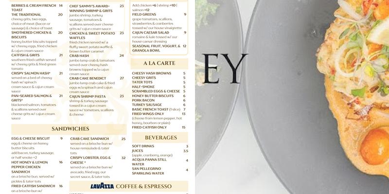 Milk & Honey Cafe Menu